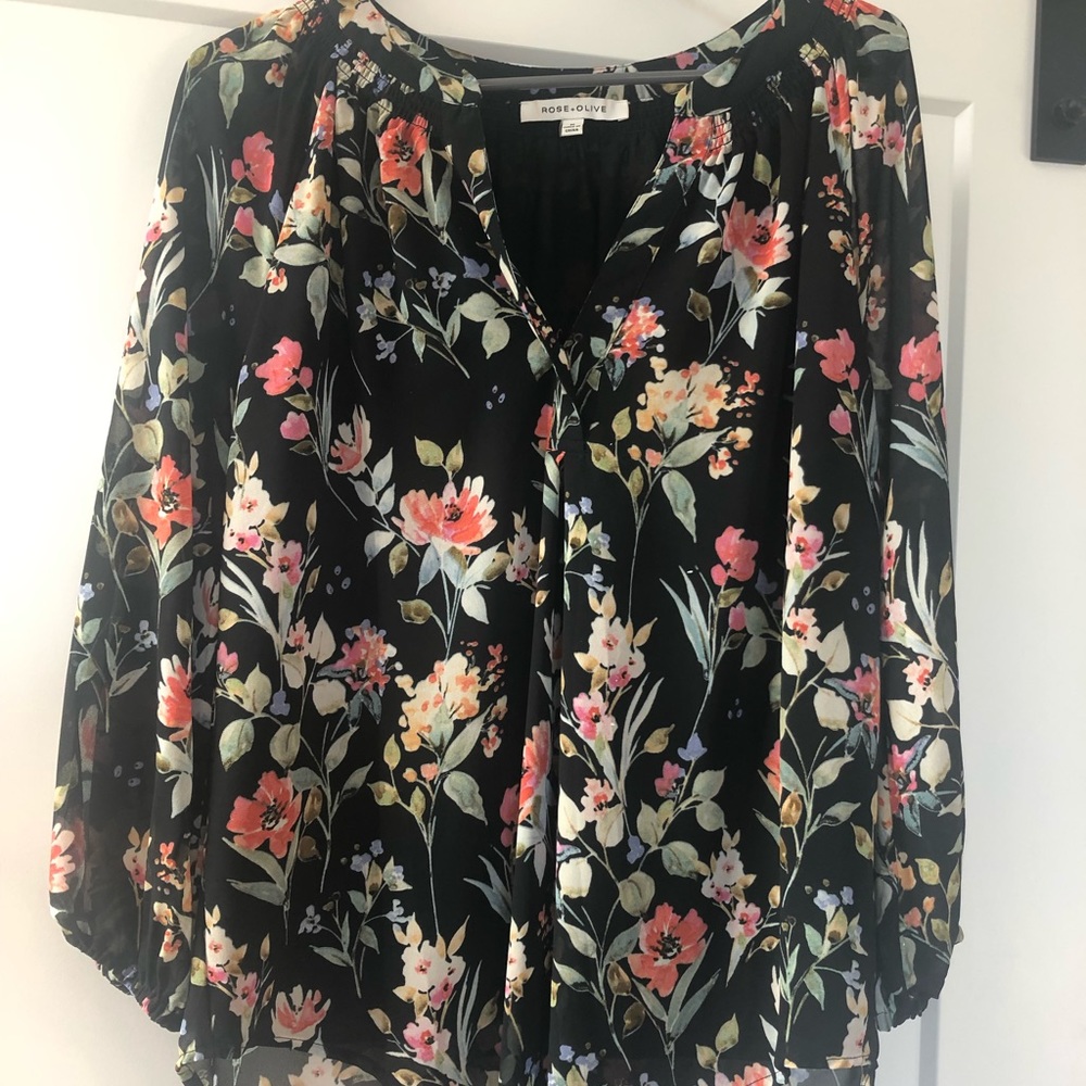 Sheer Floral Blouse